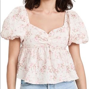 English Factory Textured Floral Top